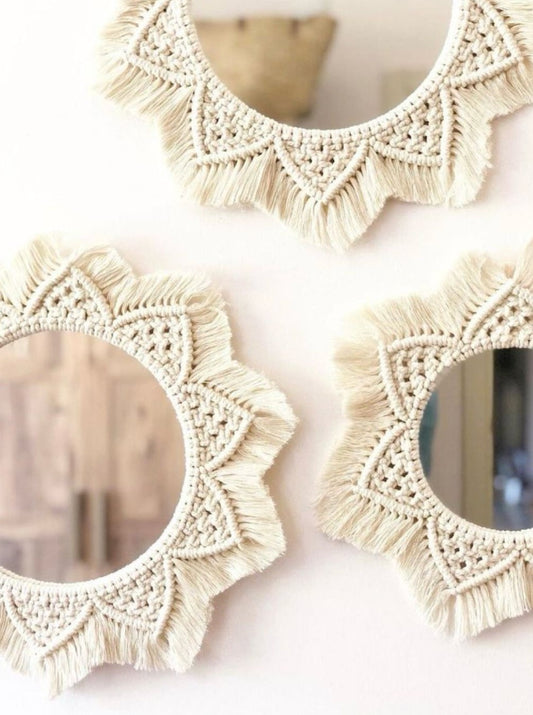 handmade macrame mirrors